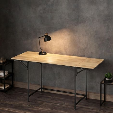 Bureau pliant en bois et métal réglable de 100 à 170 cm (1/5)