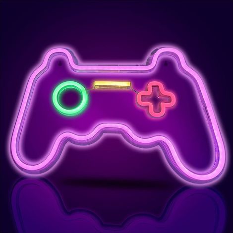 Jeu En Forme De Néon Enseigne Led Mur Néon Lumière Cool Night Signs Usb Alimenté Pour Chambre Bar Internet Café Hôtel Salle De Jeux Enfants Cadeau Fête De Noël Décoration De Fête-rose (1/4)