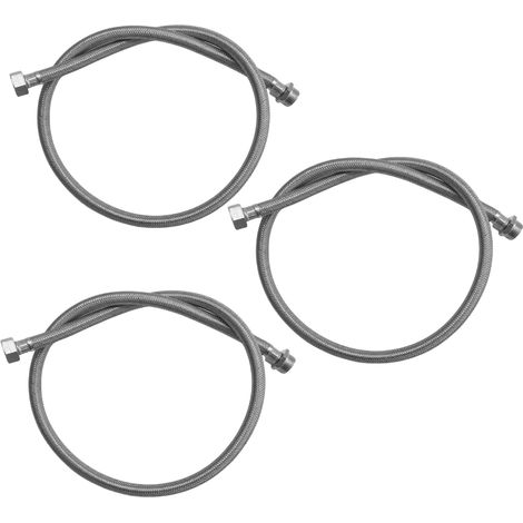 3 pezzi flessibile acciaio inox maschio femmina 1/2 pollice lunghezza cm 100 (1/2)