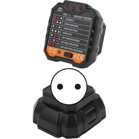 Testeur de prises numériques, analyseur de défauts électriques, prise UE 48-250 V (1/5)