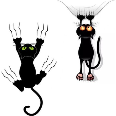 autocollants de voiture en forme de chat noir-Décoration de voiture - Accessoires de voiture - Décoration pour pare-chocs (1/4)