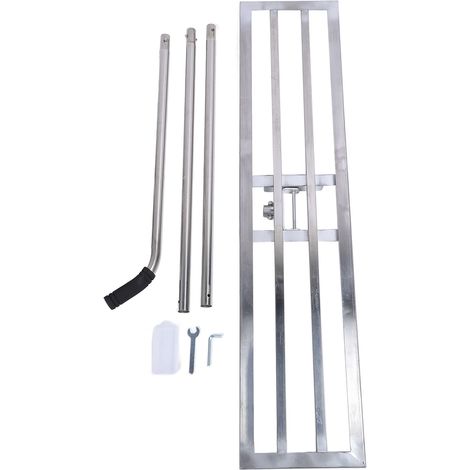 Râteau de nivellement de pelouse, poignée réglable, outil de niveau en acier inoxydable pour jardin, cour, terrain de golf, ferme, Ranch (1/5)