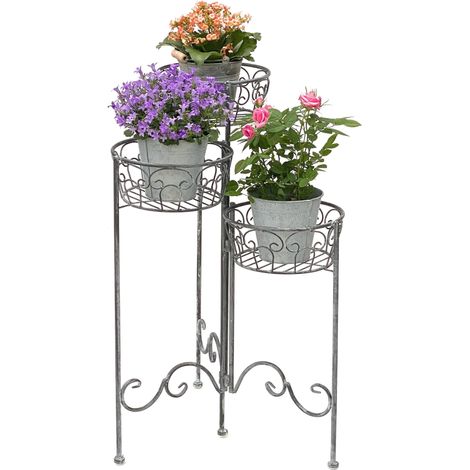 DanDiBo Blumentreppe Metall Rund 75 cm Blumenständer mit 3 Körbe 96012 Blumenständer Blumensäule Pflanzenständer