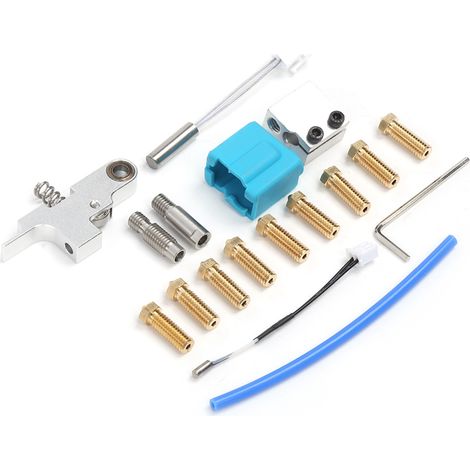 Kit d'extrudeuse pour imprimante 3D : buse, manchon en silicone, thermistance, tube de sortie d'outil, accessoires (1/5)
