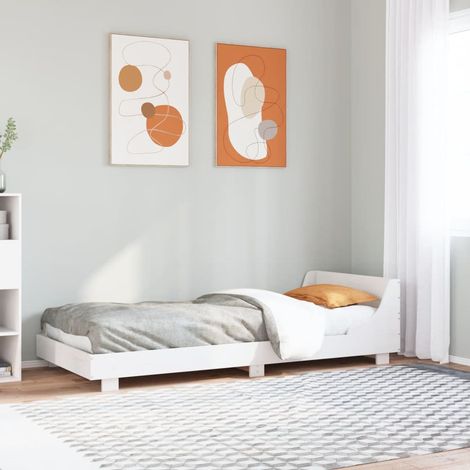 Massivholzbett ohne Matratze Weiß 75x190 cm Kiefernholz (1/5)