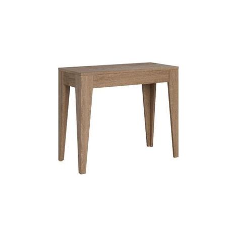 Console extensible bois de chĂŞne naturel 12 personnes 42 Ă 302cm Kanda-Support 4 pieds (1/5)