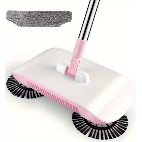 Balai à main multifonctionnel 3 en 1 avec serpillière - Pour poils d'animaux, poussière, surfaces bois dur et carrelage