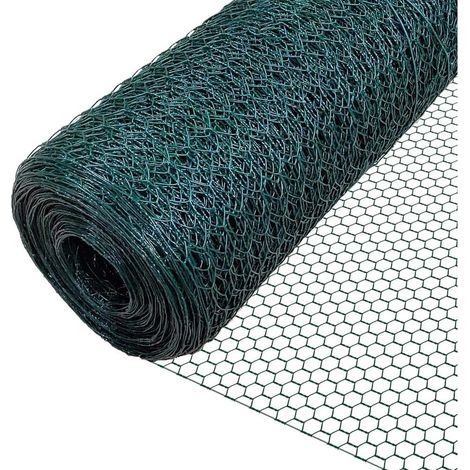 TrAdE Shop Traesio - Set 3pz Rete Metallica Plastificata 0.5x3mt Maglia Esagonale 19mm Recinzione 020245 - (1/5)