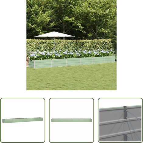 Garten - Pflanzkübel Grün 600 x 80 x 45 cm Stahl (1/5)