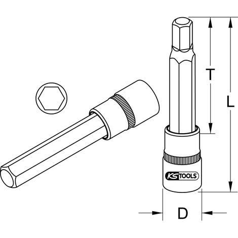 'KS Tools 922.1711 Bussola Esagonale Ultimate 6 1/2 110 mm – 7 mm