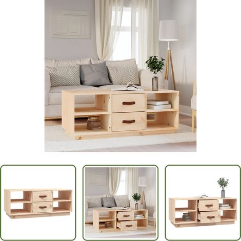 Massivholz Couchtisch -  Couchtisch 100x50x41 cm Massivholz Kiefer (1/5)