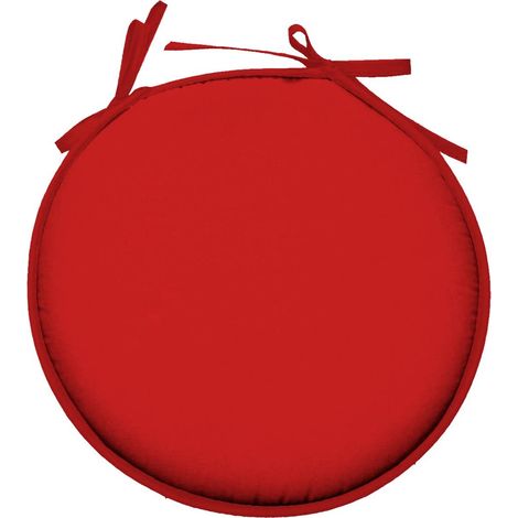 Galette de chaise ronde Unie Pop color 40 cm Rouge (1/3)