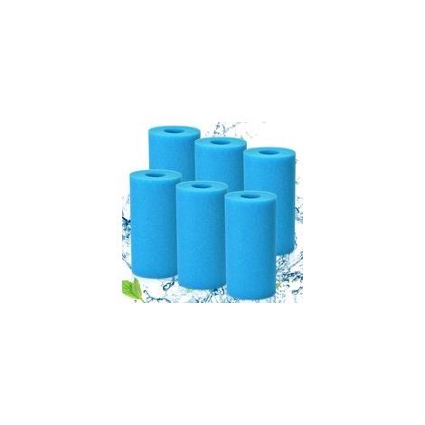 Lot de 6 Éponge Filtrante Type A, Filtre en Mousse pour Spa, Filtre de Piscine en Mousse, Cartouche de Filtre en Mousse, Réutilisables et Lavable, pour Spa, Piscine (1/5)
