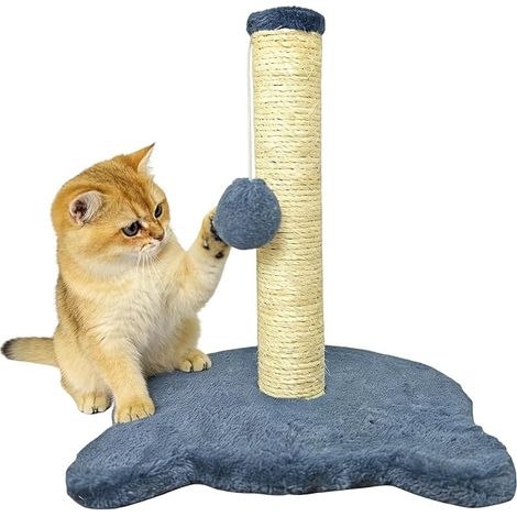 Sisal Rope Cat Tree Hanging Ball Base Indoor Cats Grey 30 x 30 x 31 cm (1/5)