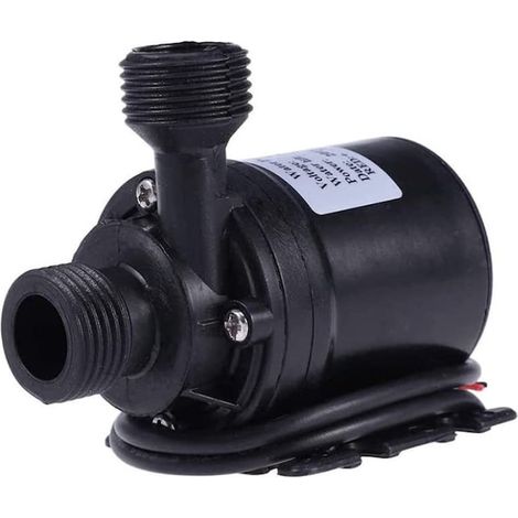 Bürstenlose elektrische Springbrunnenpumpe, Kunststoff, 800 l/h, 5 m, 12 V Gleichstrom, 80 x 77 x 49 mm, Schwarz (1/5)