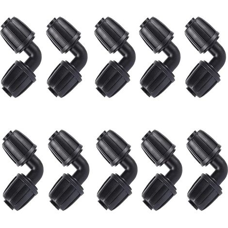 10 Pièces Adaptateur Coude d'Irrigation Goutte, Connecteur Universel Coude 16mm pour Tuyau d'Arrosage, Joint Accessoire d'Irrigation Agricole (1/5)