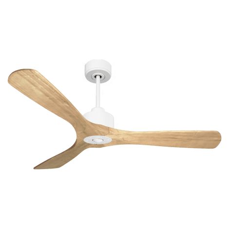 Modulo Slim Ring - Super destratificateur et ventilateur DC 132 cm blanc pales bois clair idéal 26 à 40 m² (1/5)