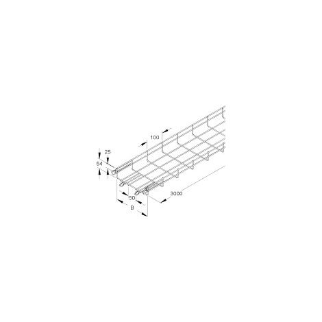 Niedax Gitterrinne 54x100x3000mm, CITO MTC 54.100 E3 3 Stk