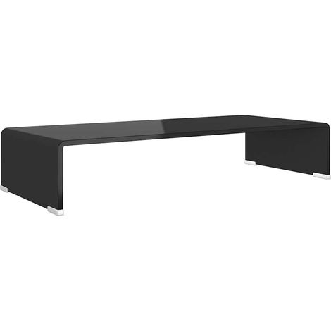 Mobile TV Armadietto TV Mobile/Rialzo Porta TV in Vetro Nero 70x30x13 cm (1/4)