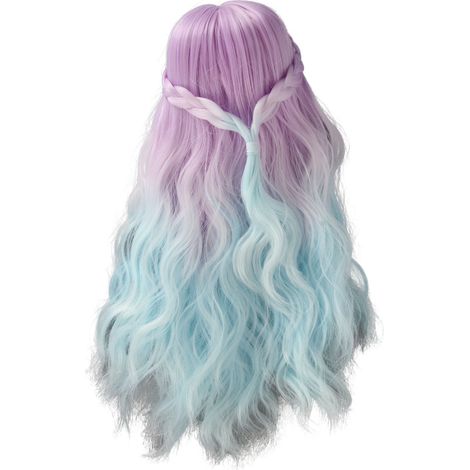Puppenperücke im Maßstab 1:6, Ombré-lila, lockig, elastisch, hochglänzend, Haarersatz, DIY-Dekoration (1/5)