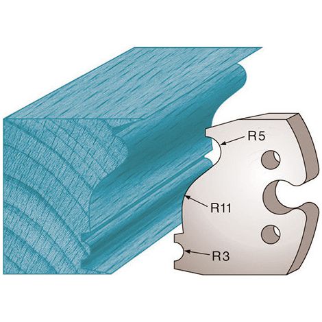Diamwood Jeu de 2 fers profilés Acier SP Ht. 50 x 5,5 mm moulure Louis XVI M247 - Épaisseur 5,5 mm - Entraxe 24 mm - Compatible avec porte-outils hauteur 50 (1/2)