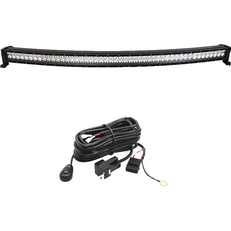 Barra luminosa a LED, design curvo, configurazione a doppia fila, 288W con kit di cablaggio. (1/2)