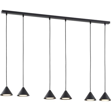 Sospensione Minimal Skadi 6 Luci In Acciaio Nero (1/5)