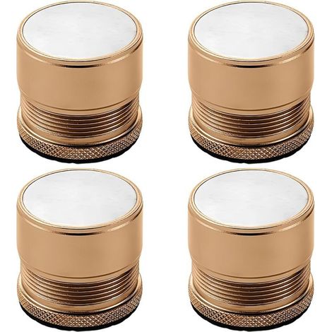 Lot de 4 Rehausseur de Meubles Réglable Métal, Rehausseur Pieds de Lit, Pieds de meubles pour Chaise, Caisson, Doré, hauteur de 2.7cm-4cm, diamètre 40mm (1/5)