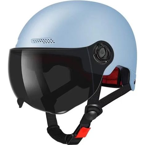 Casque de moto demi-masque vintage de style allemand avec visière, homologué adapté aux voyages et à la randonnée, tailles 55-66 cm (1/3)