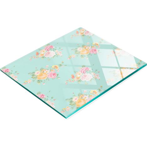 Tabla de cocina decorativa multifuncional con estampado floral templado de 60x52 cm. (1/5)