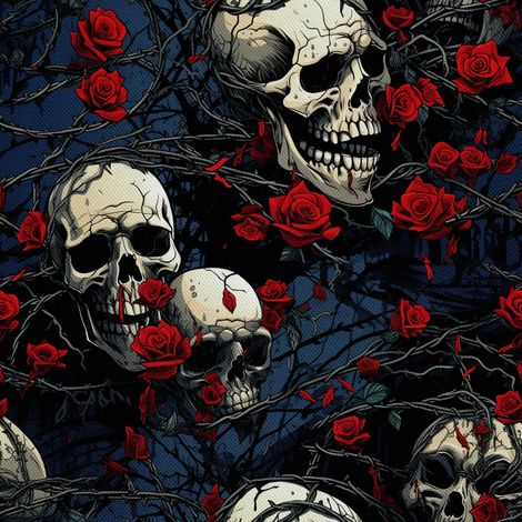 Tela decorativa para exteriores Oxford - Motivo de calavera I DX4975 (1/5)