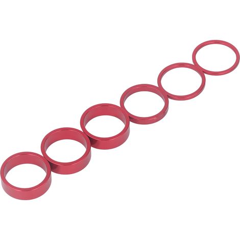 Rondelles de potence avant CANSUCC pour vélo, résistantes, 28,6 mm, entretoises de direction pour VTT et vélo de route, référence 2358TCR, rouge. (1/5)