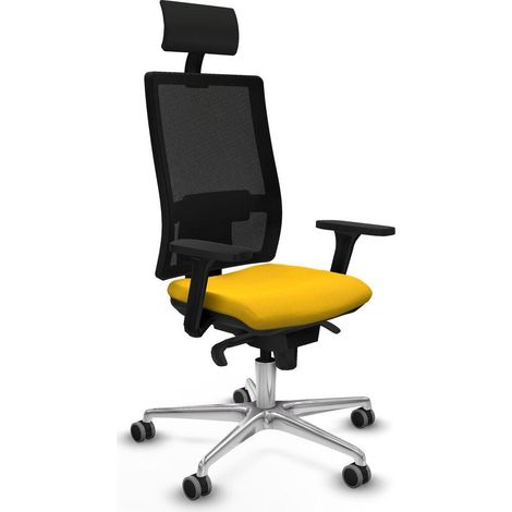 Piqueras y Crespo Silla de oficina moderna amarillo brillante