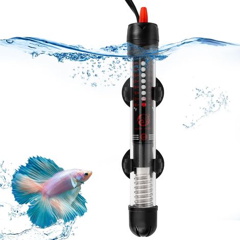 Chauffage d'Aquarium 25W, Température Réglable Chauffe-Aquarium avec Ventouse,Thermomètre Intégré Régulateur de Température Externe pour Poissons et d'aquarium (1/5)