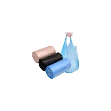4-Gallonen-Badezimmer-Müllbeutel, 3 Rollen/150 Müllbeutel mit kleinen Griffen für Büro, Küche, Schlafzimmer, bunte tragbare Mülleimer (Mix aus 3 Farben - Crezuo)
