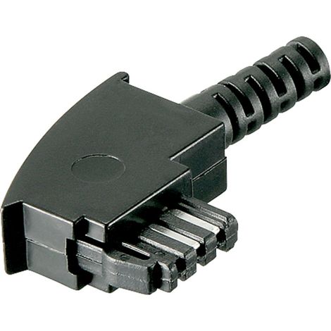 Wentronic 50247 - Enchufe de teléfono TAE-F con protección de Curva Negro
