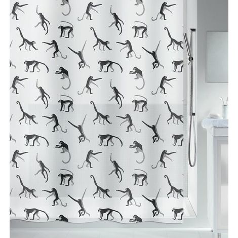 Rideau de douche PEVA MONKEY 180x200cm Motif singes Spirella (1/4)