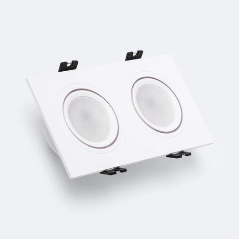 Pannello Downlight LED GU10 6W Orientabile Rettangolare PC Foro 75x150mm No Flicker 6000K Bianco Bianco Freddo (1/4)