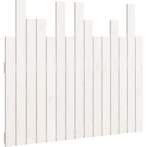 Testiera letto accessorio camera da letto pensile stile pallet 95,5 x 3 x 80 cm in legno massello bianco TDL0202682