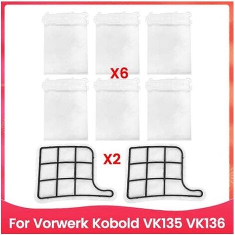 Kit de 8 filtres et sacs à poussière pour aspirateur Vorwerk Kobold VK135 VK136 - Accessoires de rechange (1/5)