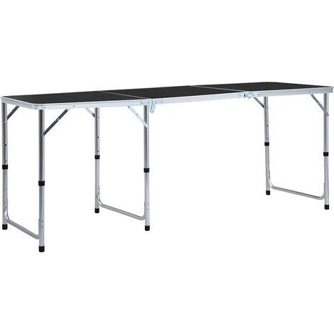 Mesa de camping plegable de aluminio gris 180x60 cm vidaXL (1/5)