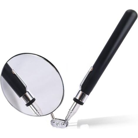Miroir Mecanique Auto Miroirs D'inspection Réglables Miroir D'inspection Miroir D'inspection Rotatif à 360 Degrés, Télescopique Jusqu'à 75 cm, Poignée Noire Antidérapante, Pour Réparation Auto,Noir