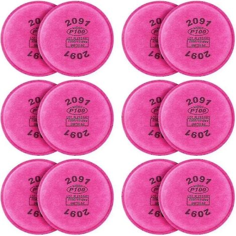Crea – Filtre particulaire 2091 P100 – Lot de 12 filtres – Efficacité de filtration 95% – Pour particules solides et liquides pulvérisées
