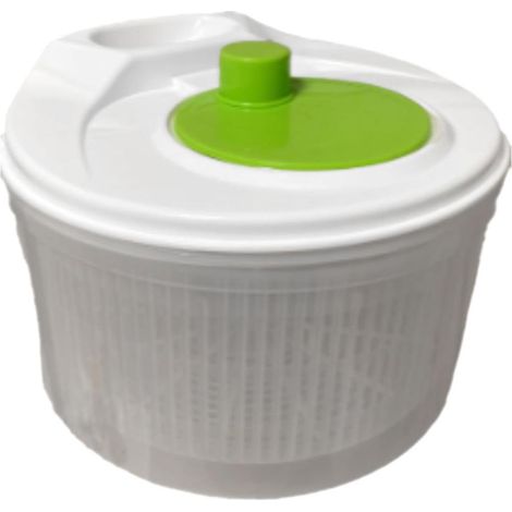 Essoreuse à salade en plastique blanche et verte