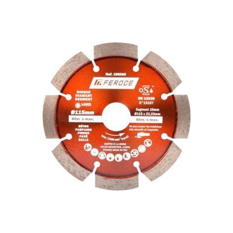 Disque Diamant Segment Laser 115 x 22.2mm FEROCE (1/2)