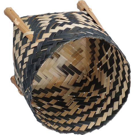 Pot en osier scandinave pour plantes séchées, panier artisanal déco maison, cache-pot champêtre pour succulentes et lierres (1/5)