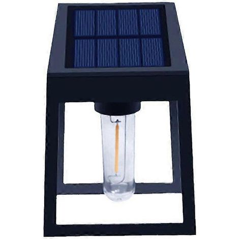 Applique murale solaire pour maison, jardin, portail de jardin, câblage gratuit, étanche, fil de tungstène ( ) (1/2)