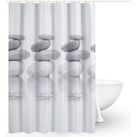 Rideau de douche en polyester imperméable et anti-moisissure – 180 x 180 cm, lavable en machine, idéal pour salle de bain