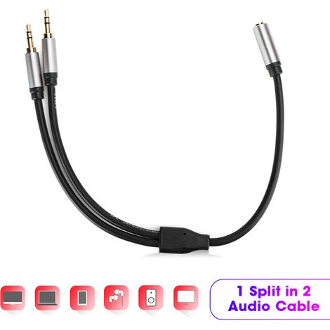 Câble Audio Stéréo Jack 3.5mm Mâle-Mâle pour Home Cinéma et Haut-Parleurs - 0.3m