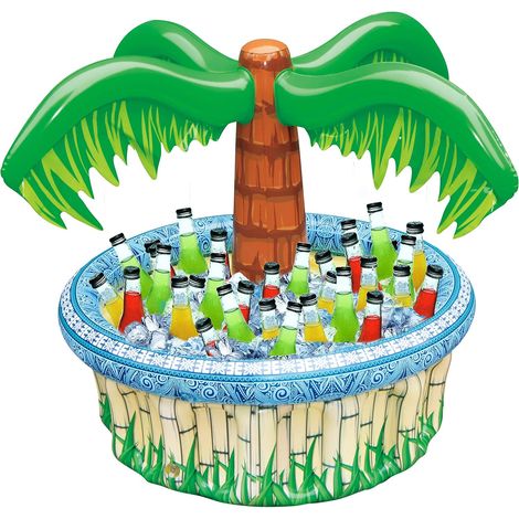 Glacière Gonflable Palmier 71 cm, Bar Gonflable pour Piscine et Pool Party, Seau à Glace Tropical pour Boissons, Décoration de Fête Hawaïenne, Luau, Plage, Jardin et Anniversaire (1/5)
